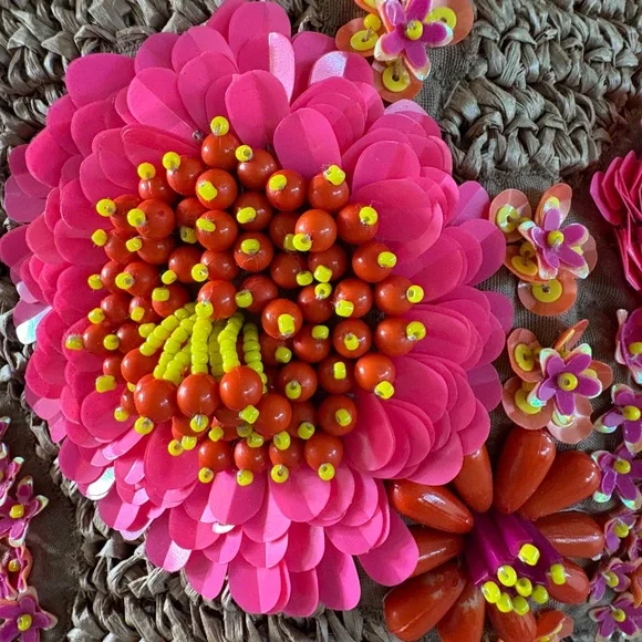 Handcrafted in India shoulder bag with flowers - Picture 4 of 6